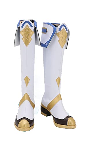 Genshin Impact Sucrose White Cosplay Shoes Long Boots Leather Custom Hand Made For Girl Boy 40 MaleSucrose