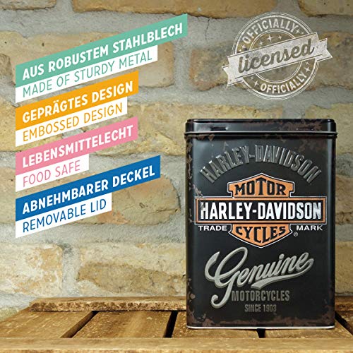 Genuine Harley Davidson logo - Caja de almacenamiento 10x14x20 cm