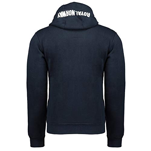 Geographical Norway FAPONIE Hombre - Sudadera Capucha Bolsillo Canguro Hombre - Hoodie Logotipo Hombre - Hoody Manga Larga Capucha - Sudadera Deportiva Casual Logo Sweat (Azul Marino L)