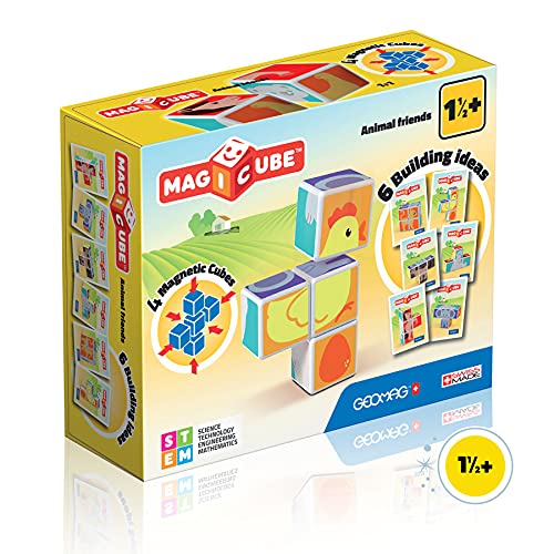 Geomag- Magicube Juguete de construcción, Multicolor, 4 Piezas (132) , color/modelo surtido