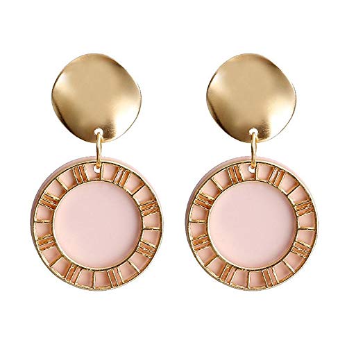 Gespout Pendientes Redondos de Aleación Lentejuelas de Moda Creativa Pendientes de Caramelo de Disco Hueco