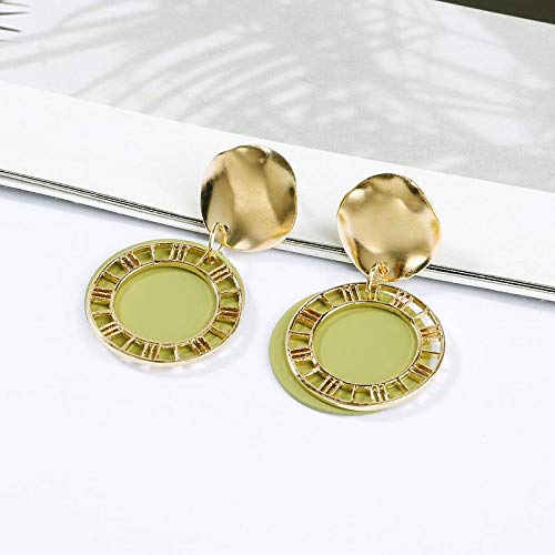 Gespout Pendientes Redondos de Aleación Lentejuelas de Moda Creativa Pendientes de Caramelo de Disco Hueco