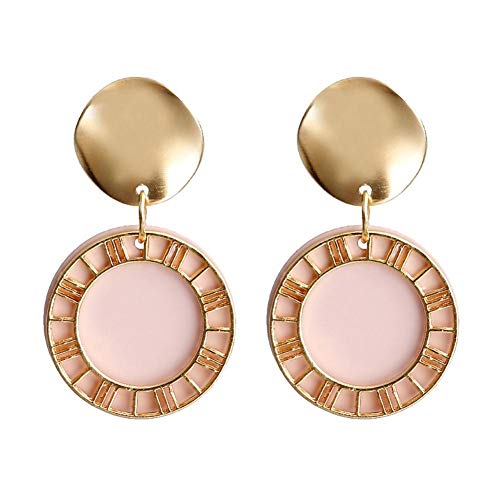 Gespout Pendientes Redondos de Aleación Lentejuelas de Moda Creativa Pendientes de Caramelo de Disco Hueco