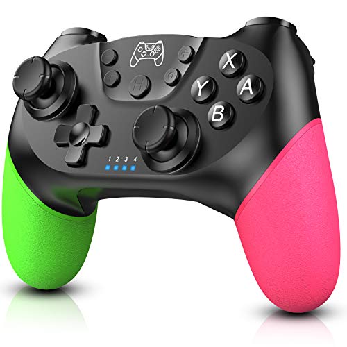 Gezimetie Mando Compatible para Switch, Wireless Bluetooth Pro Controller Controlador Inalámbrico con Función Gyro Axis/Dual Shock y Turbo Compatible con Switch/ Switch Lite