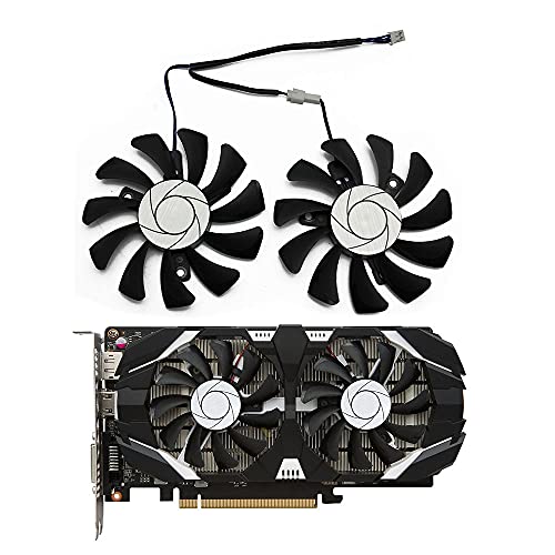 Gfhrisyty HA8010H12F-Z 75MM 2Pin GTX1050Ti GPU Cooler Ventilador doble para MSI Geforce GTX 1050Ti GTX-1050-Ti-4GT-OC(1 unidad)
