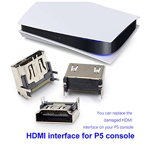 GHBOTTOM 5Pcs Conector de interfaz de enchufe Puerto compatible con HDMI para Play-station 5 Conector de piezas de repuesto PS5
