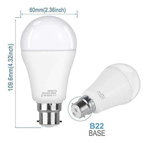 GHC LED Bombillas 4pack LED Bombilla LED B22 Bayoneta Blanco cálido 2700K Luz de día 6000K Bombillas de Bolas 2W / 8W / 17W Dimmer Lámparas de Mesa 3in1 Scene Switch Ligh