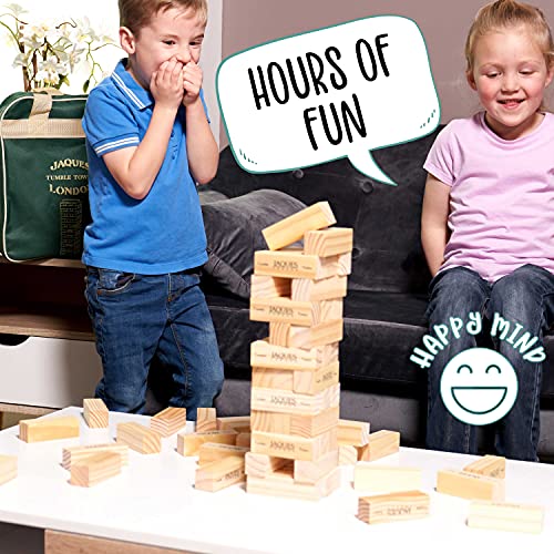 Giant Tumble Tower - Jaques de Londres - Incluye Bolsa de Lona. Grandes Juegos de jardín para Adultos y Juguetes para niños. Juguetes de Madera de Tumble Tower de Mayor y Menor tamaño Disponibles.