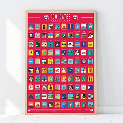 Gift Republic 100 Dates Bucket List-Póster para rascar, Rosa, A2