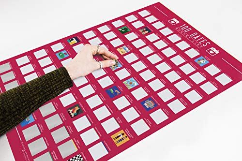 Gift Republic 100 Dates Bucket List-Póster para rascar, Rosa, A2