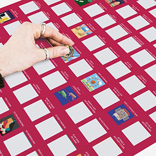 Gift Republic 100 Dates Bucket List-Póster para rascar, Rosa, A2