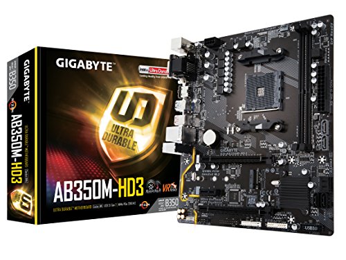 Gigabyte ga-ab350 m-hd3 AM4 AMD B350 2 Way Crossfire HDMI M.2 SATA USB 3.1 Type-A Micro ATX DDR4 Placa Base