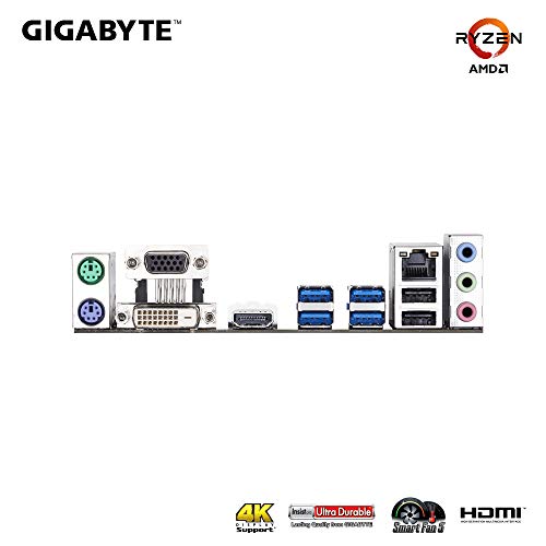 Gigabyte GAA32MS2H-00-G - Placa Base (A320m-S2h, AMD, Am4, A320, 2ddr4, 32gb, Vga+Dvi, Gblan, 4ata3, 4usb3.1, Matx)