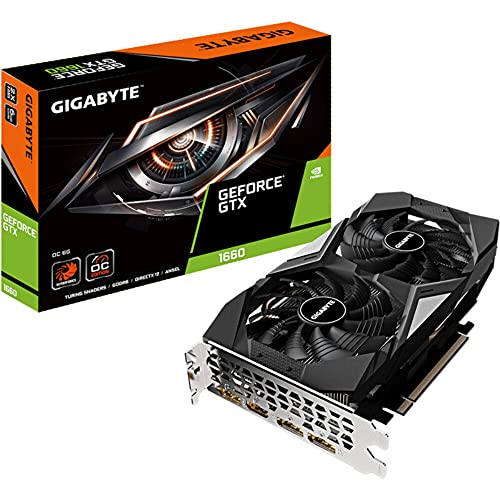 Gigabyte Technology GV-N1660 VGA, GV-N1660-OC-6GD, Negro/ Plata