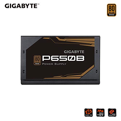 Gigabyte Technology P650B – Fuente de alimentación (650W, 80 Plus Bronze, Active PFC, EU), negro