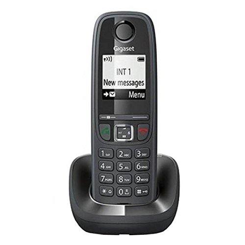 Gigaset AS405 Duo - Teléfono Inalámbrico, Pack de 2 Unidades, Manos Libres, 100 Contactos, Pantalla gráfica iluminada 1.8", Letra tamaño grande, Color Negro