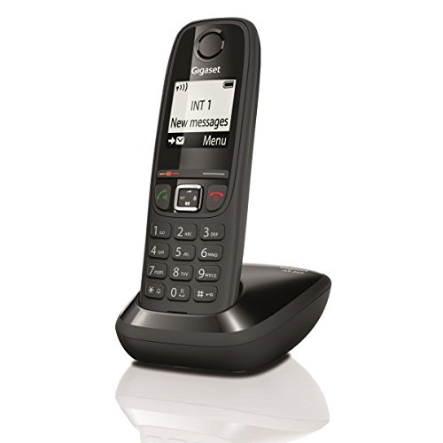 Gigaset AS405 Duo - Teléfono Inalámbrico, Pack de 2 Unidades, Manos Libres, 100 Contactos, Pantalla gráfica iluminada 1.8", Letra tamaño grande, Color Negro