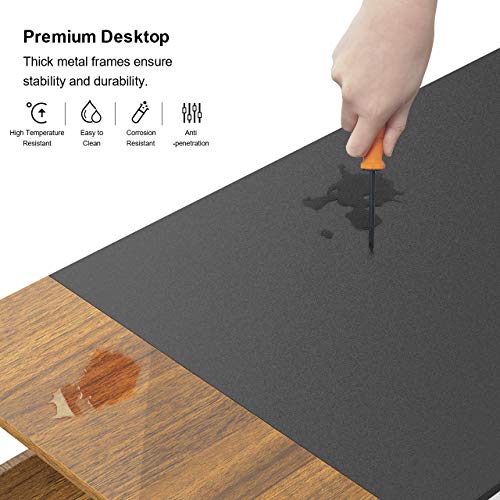 GIKPAL Mesa Escritorio Ordenador, Mesa Ordenador de Estilo Industrial de Acero y Madera, Escritorio Madera con Soporte para Computador, Mesa Estudio Eescritorio Juvenil para Oficina en Casa