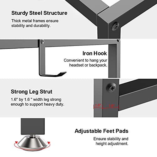 GIKPAL Mesa Escritorio Ordenador, Mesa Ordenador de Estilo Industrial de Acero y Madera, Escritorio Madera con Soporte para Computador, Mesa Estudio Eescritorio Juvenil para Oficina en Casa
