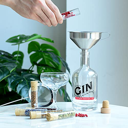 Gin Making Kit | kit Gin Tonic para Elaboración de Ginebra -- Idea de regalo perfecta para hombres y mujeres | 16 Productos Botánicos en Hermosas Botellas de Especias