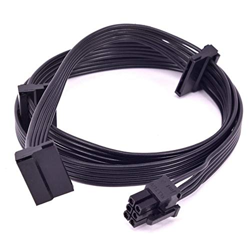 Gintai Cable de alimentación para PCI-E de 6 pines 1 a 3 SATA de 15 pines Corsair CX850M CX750M CX600M.