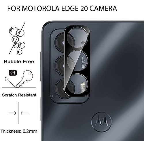GIOPUEY Protector Cámara Compatible con Motorola Edge 20, [2 Pack] 2.5D Vidrio Templado [Resistente a Rayones] [9H Durezza] Protector de Lente de cámara para Motorola Edge 20