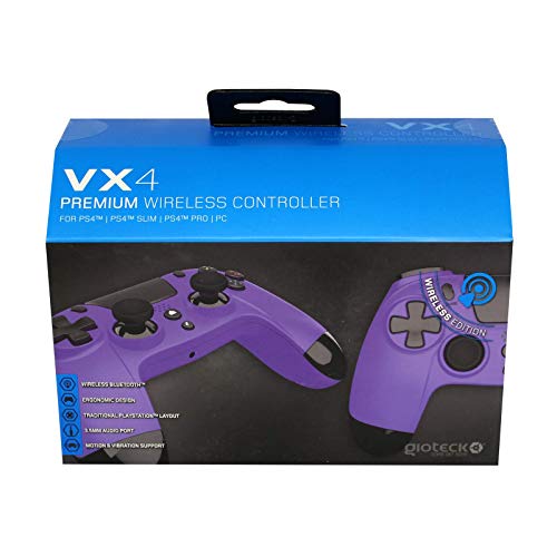 Gioteck - Vx4 - Mando Ps4 Wireless, Controlador Inalámbrico Bluetooth, 3,5 Mm Puerto de Audio, Soporta vibraciónes y Movimientos, Compatible con Ps4 y PC Malva (Windows 8.1)