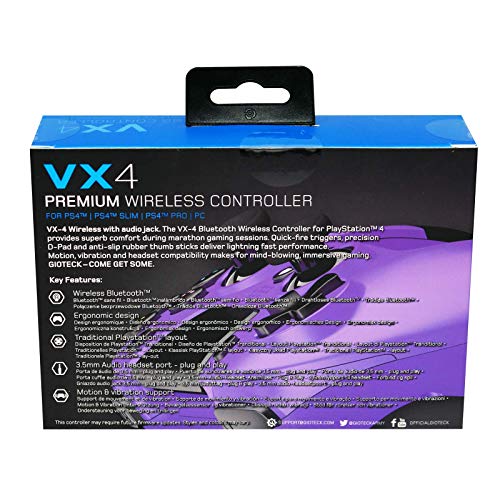 Gioteck - Vx4 - Mando Ps4 Wireless, Controlador Inalámbrico Bluetooth, 3,5 Mm Puerto de Audio, Soporta vibraciónes y Movimientos, Compatible con Ps4 y PC Malva (Windows 8.1)