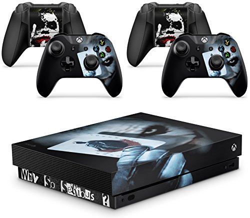 giZmoZ n gadgetZ GNG Skin Adhesivo de Vinilo de Joker de para la Consola Xbox One X + Set de 2 Skins para los Controladores