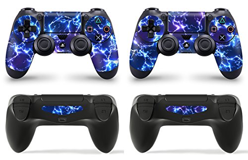 giZmoZ n gadgetZ Skin Adhesivo de Vinilo de Electric Storm de GNG para la Consola PS4 Slim + Set de 2 Skins para los Controladores