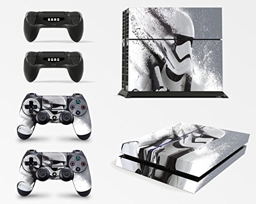 giZmoZ n gadgetZ Skins Adhesivos GNG para Cubierta de Playstation 4 PS4 de Star Wars Battlefront Stormtrooper + 2 Sets de Skins del Controlador