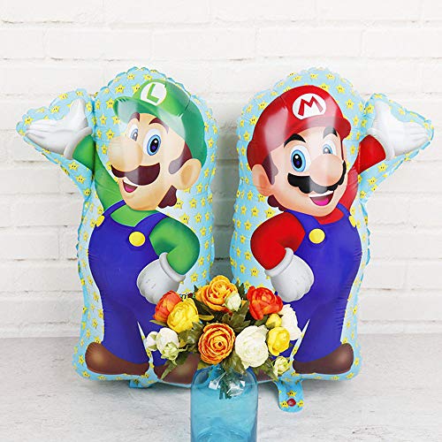 Globos de Super Mario Bros Balloons Mario Birthday Party Supplies para 5 cumpleaños, globos de Super Mario Party Supplies para niños, juego de 27 unidades