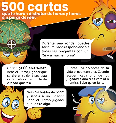 Glop 500 Cartas - Juegos de Mesa Adulto - Juegos para Beber - Juegos de Cartas para Fiestas - Regalos Originales para Hombres y Mujeres