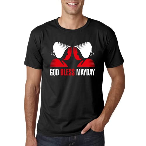God Bless Mayday - Camiseta Manga Corta (Negro, L)
