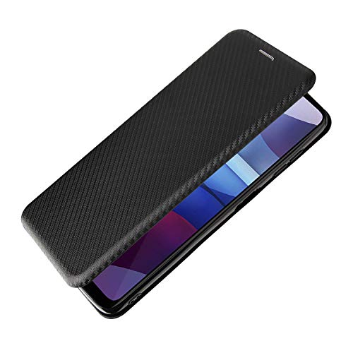 GOGODOG Case Cover Compatible con Motorola G Power 2021 Dar la Vuelta Funda Carcasas y Fundas Cobertura Total Ultra Delgada Mate Anti Resbalón Rasguño Resistente Blanda Fibra de Carbon (Negro)