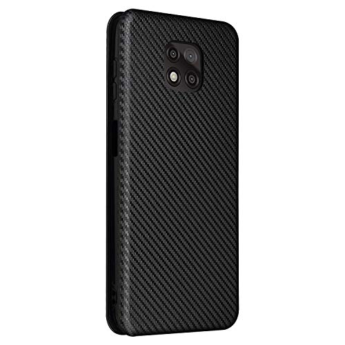 GOGODOG Case Cover Compatible con Motorola G Power 2021 Dar la Vuelta Funda Carcasas y Fundas Cobertura Total Ultra Delgada Mate Anti Resbalón Rasguño Resistente Blanda Fibra de Carbon (Negro)