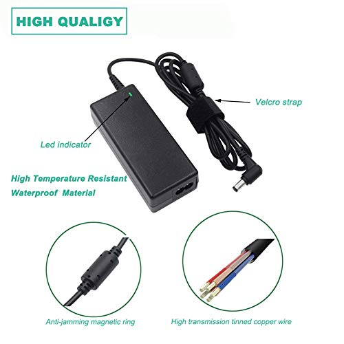 Gonine Fuente de alimentación universal de 19V 3,42A 65 W con conector CC de 5,5 x 2,5 mm y 10 conectores de carga para Acer, Asus, HP, Lenovo ThinkPad, Samsung, Sony Toshiba y otros