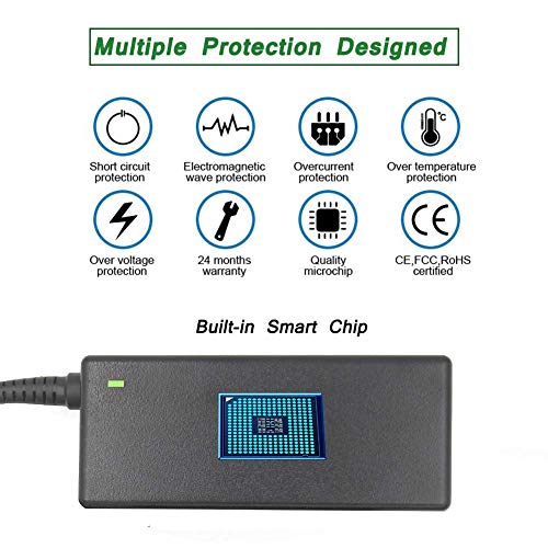 Gonine Fuente de alimentación universal de 19V 3,42A 65 W con conector CC de 5,5 x 2,5 mm y 10 conectores de carga para Acer, Asus, HP, Lenovo ThinkPad, Samsung, Sony Toshiba y otros