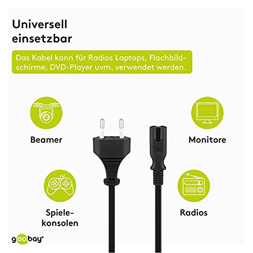 Goobay 51322 - Cable de alimentación 1,8 m, Negro