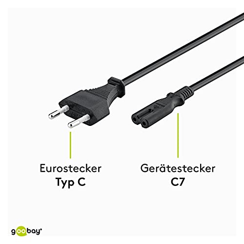 Goobay 51322 - Cable de alimentación 1,8 m, Negro