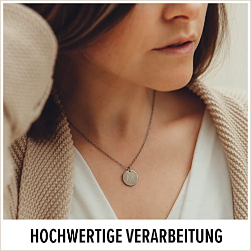 Good.Designs ® Collar de Letras para señoras I Collar de Nombre con Letra en Plata I Collar de Mujer con Inicial I Collar de Letras en Plata (H)