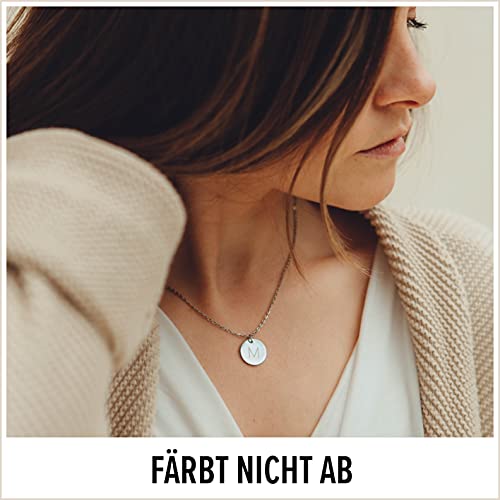 Good.Designs ® Collar de Letras para señoras I Collar de Nombre con Letra en Plata I Collar de Mujer con Inicial I Collar de Letras en Plata (H)