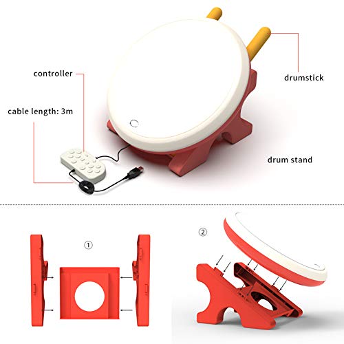 GoolRC Taiko Drum Tambor No Tatsujin Drum Master Controller con Controlador Instrumento de Repuesto para Videojuego N-Switch