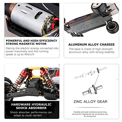 Goolsky Coche RC Wltoys XKS 104001 Crawlers 45Km/h 1/10 2.4GHz Teledirigidos Radiocontrol Grandes Camiones Carreras Alta Velocidad Buggy 4WD Racing Off-Road Drift Car Regalo Juguete para Niños Adulto