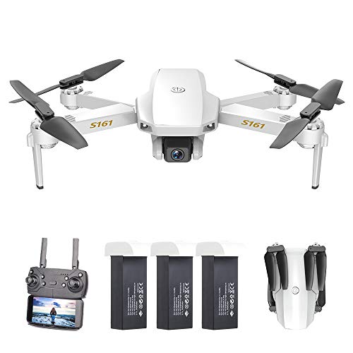 Goolsky CSJ S161 Mini Drone Pro con Cámara 4K Posicionamiento de Flujo óptico Cámara Dual Altitud Hold Gesto Fotos Video 3D FILP RC Quadcopter (3 Batería)