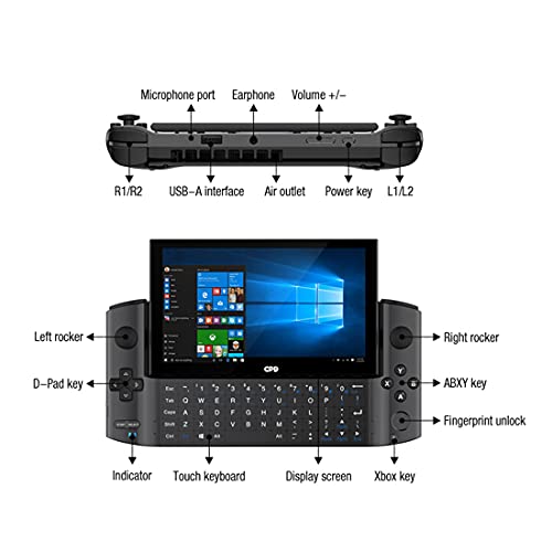 GPD Win 3 – Consola de juegos portátil, mini PC, tableta, ordenador portátil para juegos con control de juegos, 16 GB de RAM, 1 TB SSD, Wi-Fi, color negro [Versión de gama alta]