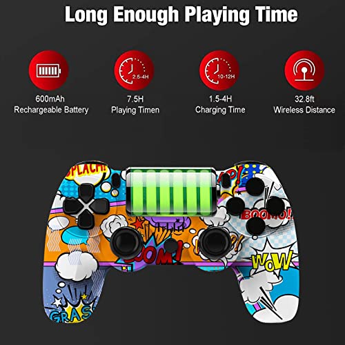 GQGQ PS4 Mando Inalámbrico Panel táctil Controlador Inalámbrico con Vibración Doble Audio Remoto Six-Axis Indicador LED para Playstation 4 Slim Pro (Color : Cloud)