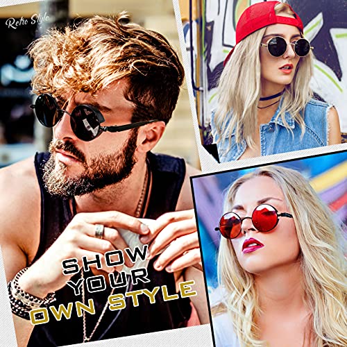 GQUEEN Steampunk redonda Retro Metálico gafas de sol polarizadas para hombres y mujeres con protección UV400 MTS2
