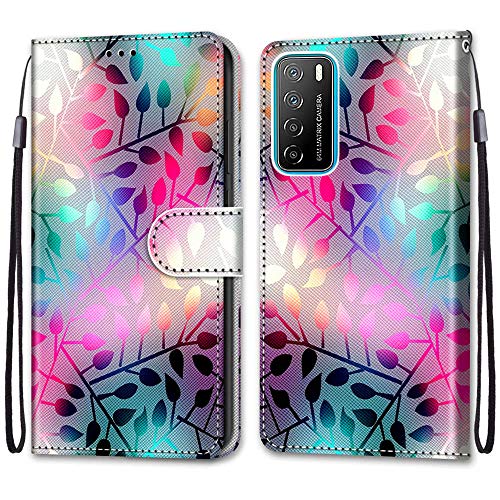 Grandoin Funda para Huawei Honor Play 4, Superficie Colorida PU Cuero Case Cuerpo Completo Carcasa Protectora Cartera Soporte Plegable Función Cierre Magnético Fundas Case Cover (Color)