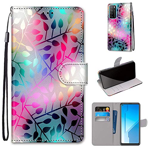 Grandoin Funda para Huawei Honor Play 4, Superficie Colorida PU Cuero Case Cuerpo Completo Carcasa Protectora Cartera Soporte Plegable Función Cierre Magnético Fundas Case Cover (Color)